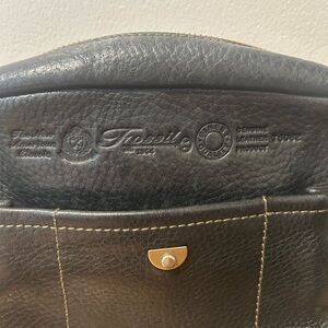 Vintage 90s Fossil Black Leather Purse